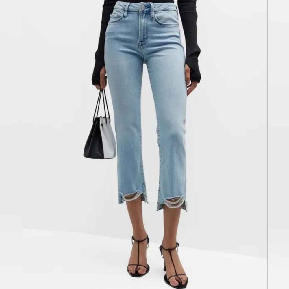 Frame Denim Le Crop Mini Boot light wash size 30